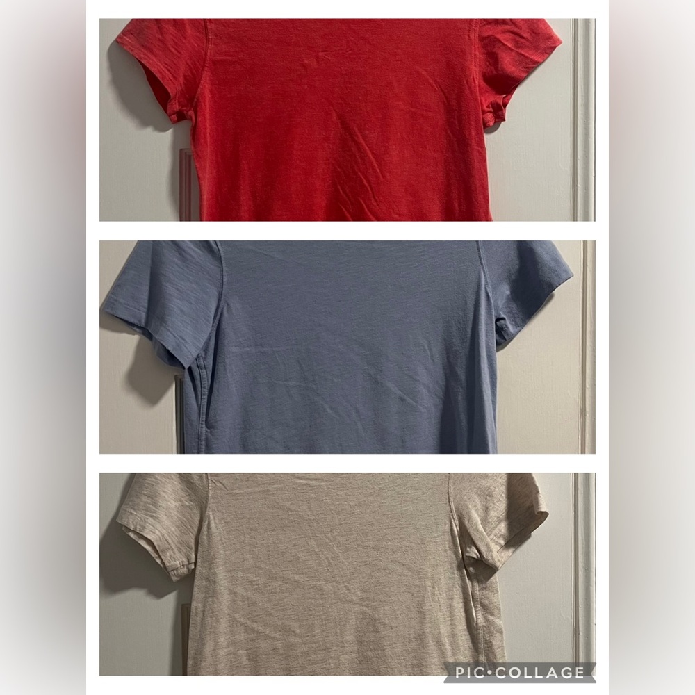 aerie Short Sleeve Tees - Red, Blue, Cream (3-Pack)